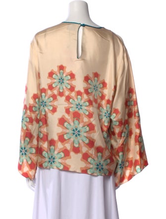 Franco Ferrari Silk Floral Print Blouse