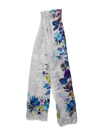 Franco Ferrari Silk Floral Print Scarf