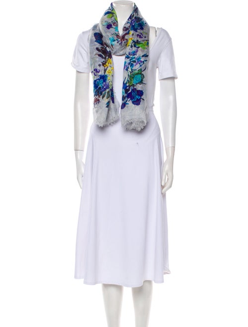 Franco Ferrari Silk Floral Print Scarf