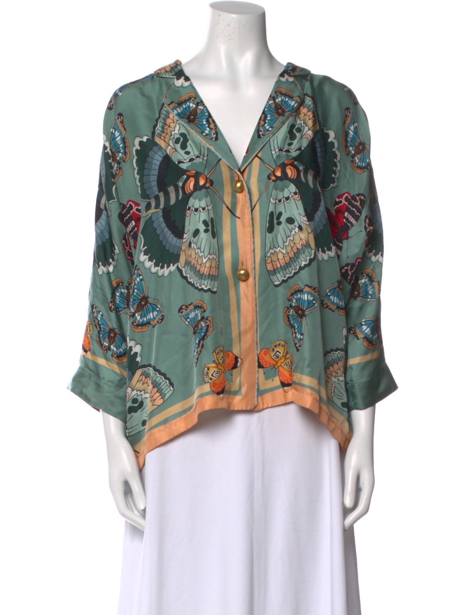 Franco Ferrari Silk Printed Blouse w/ Tags