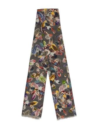 Franco Ferrari Cashmere Floral Print Scarf
