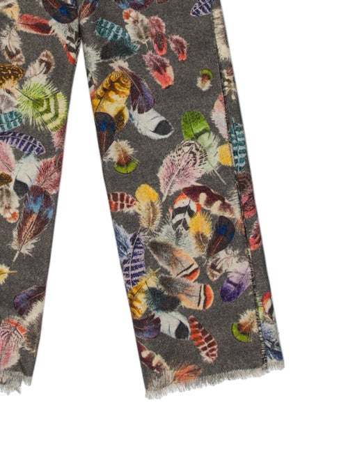 Franco Ferrari Cashmere Floral Print Scarf