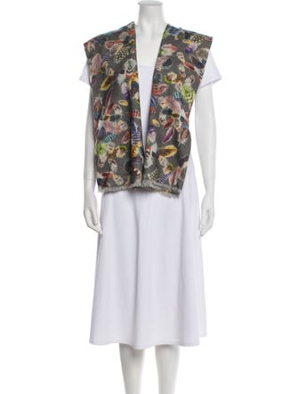 Franco Ferrari Cashmere Floral Print Scarf