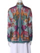 Franco Ferrari Silk Printed Button-Up Top