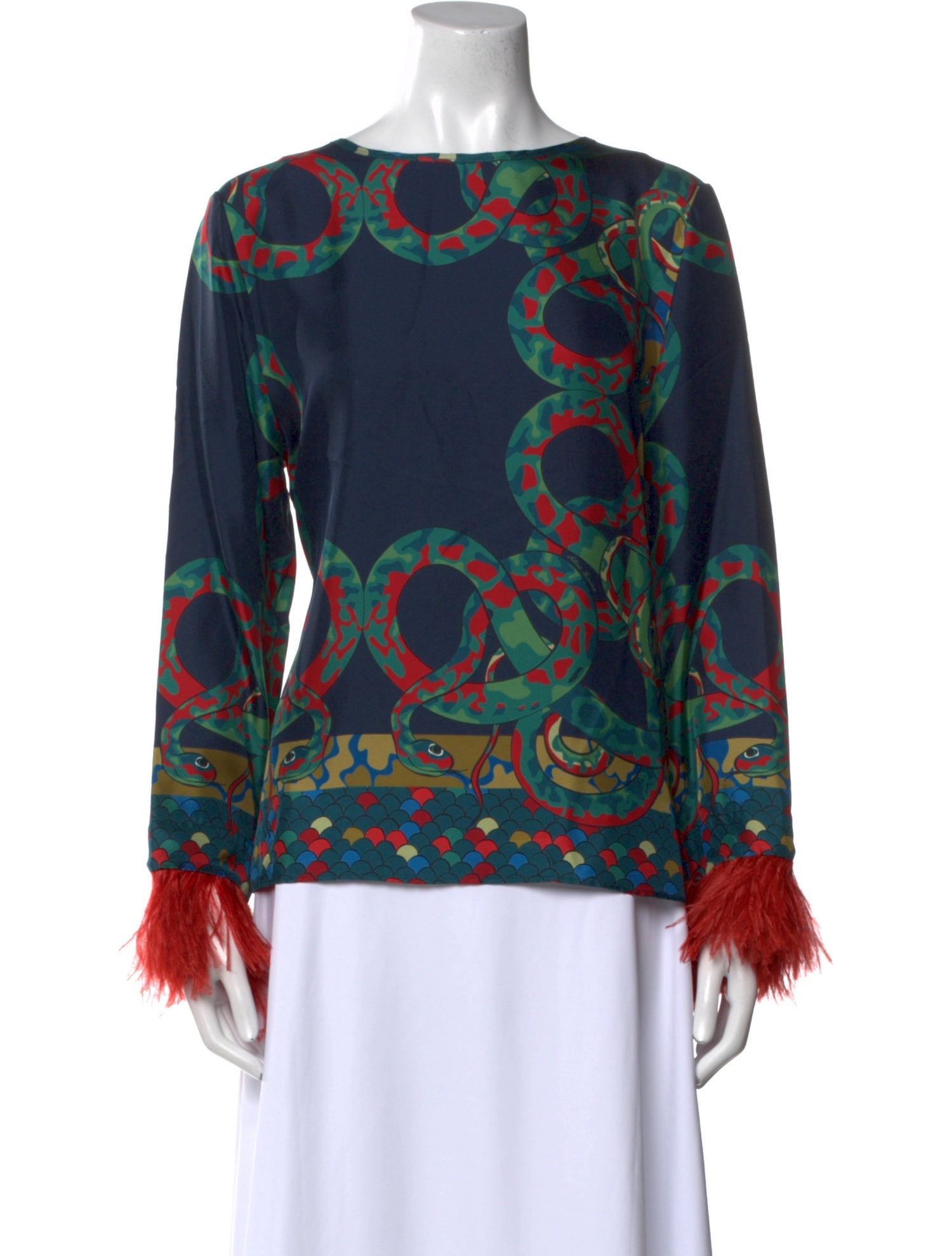 Franco Ferrari Silk Printed Blouse w/ Tags