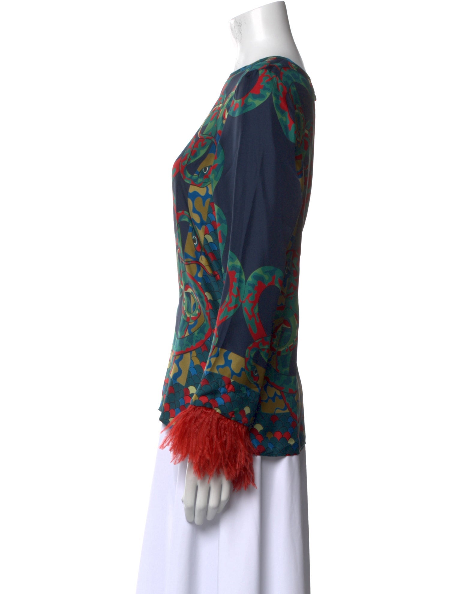 Franco Ferrari Silk Printed Blouse w/ Tags