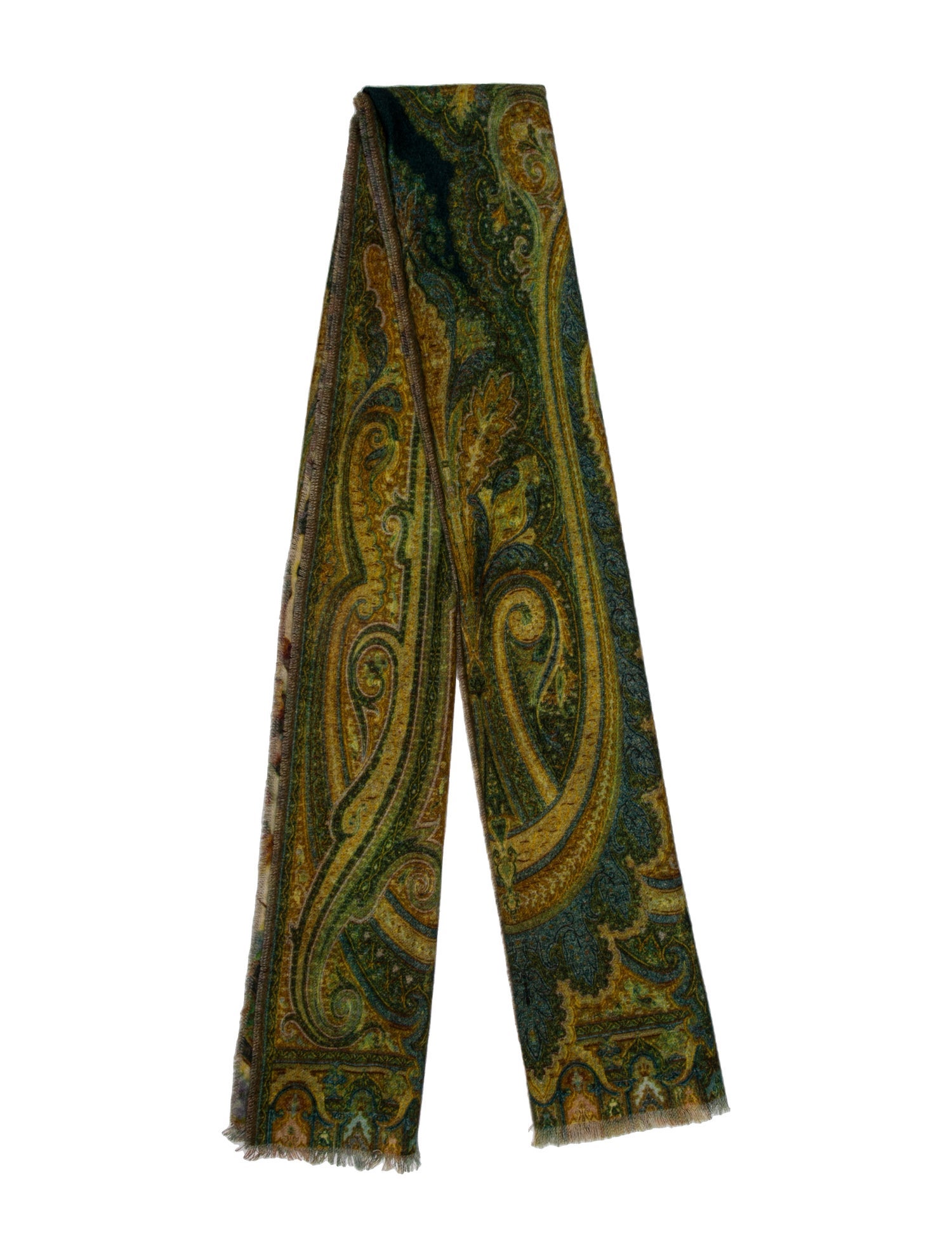 Franco Ferrari Cashmere Paisley Print Scarf