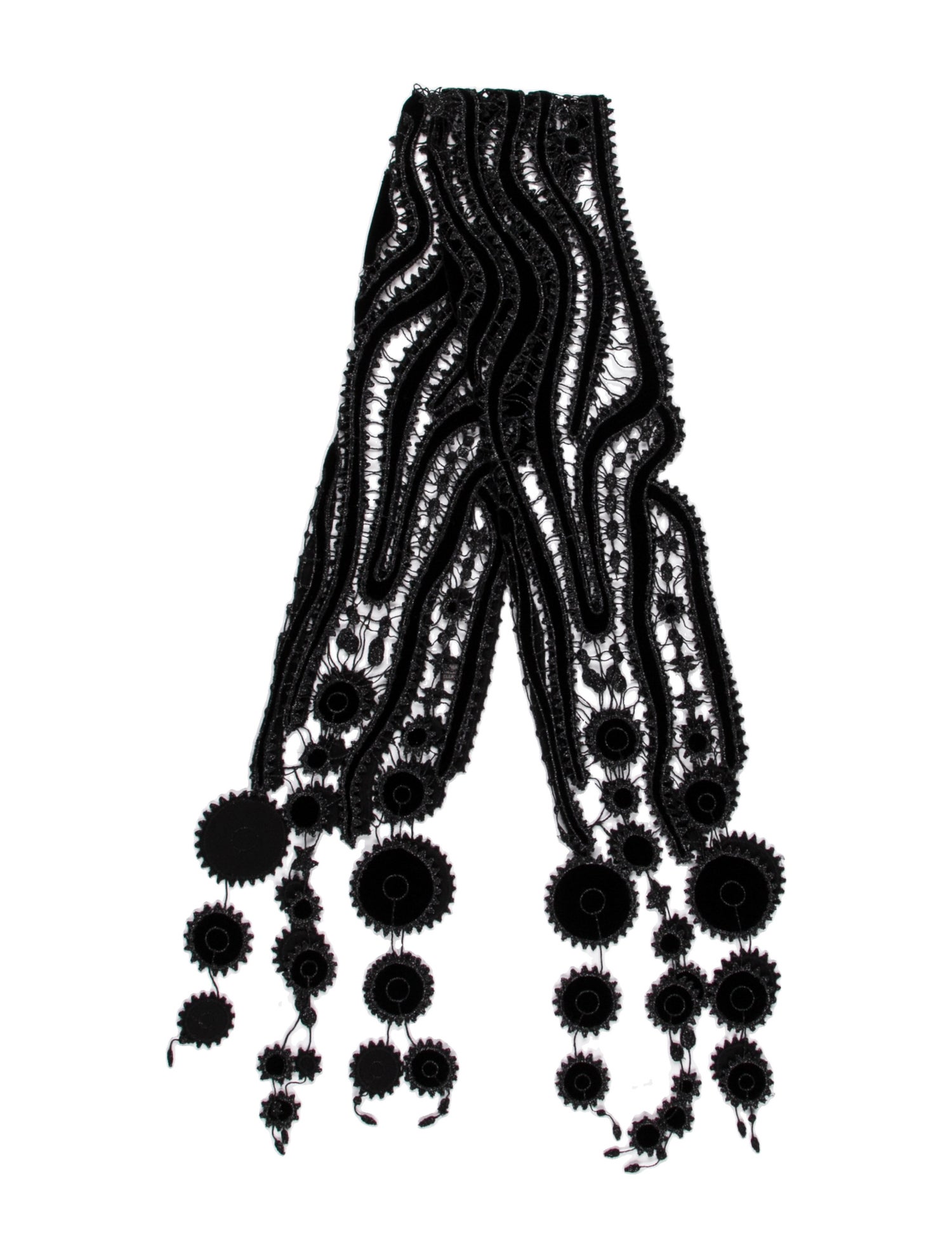 Franco Ferrari Silk Lace Pattern Scarf