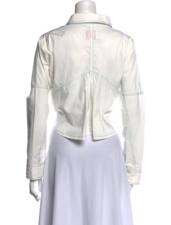 Solid & Striped Mock Neck Long Sleeve Crop Top