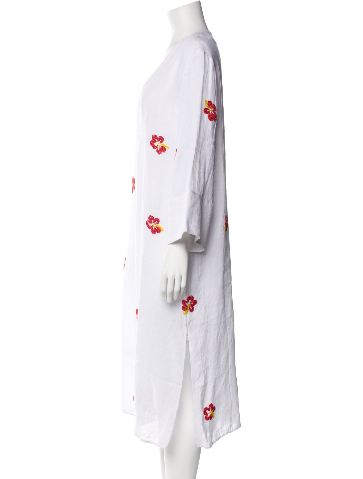 Solid & Striped Linen Midi Length Dress