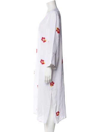 Solid & Striped Linen Midi Length Dress