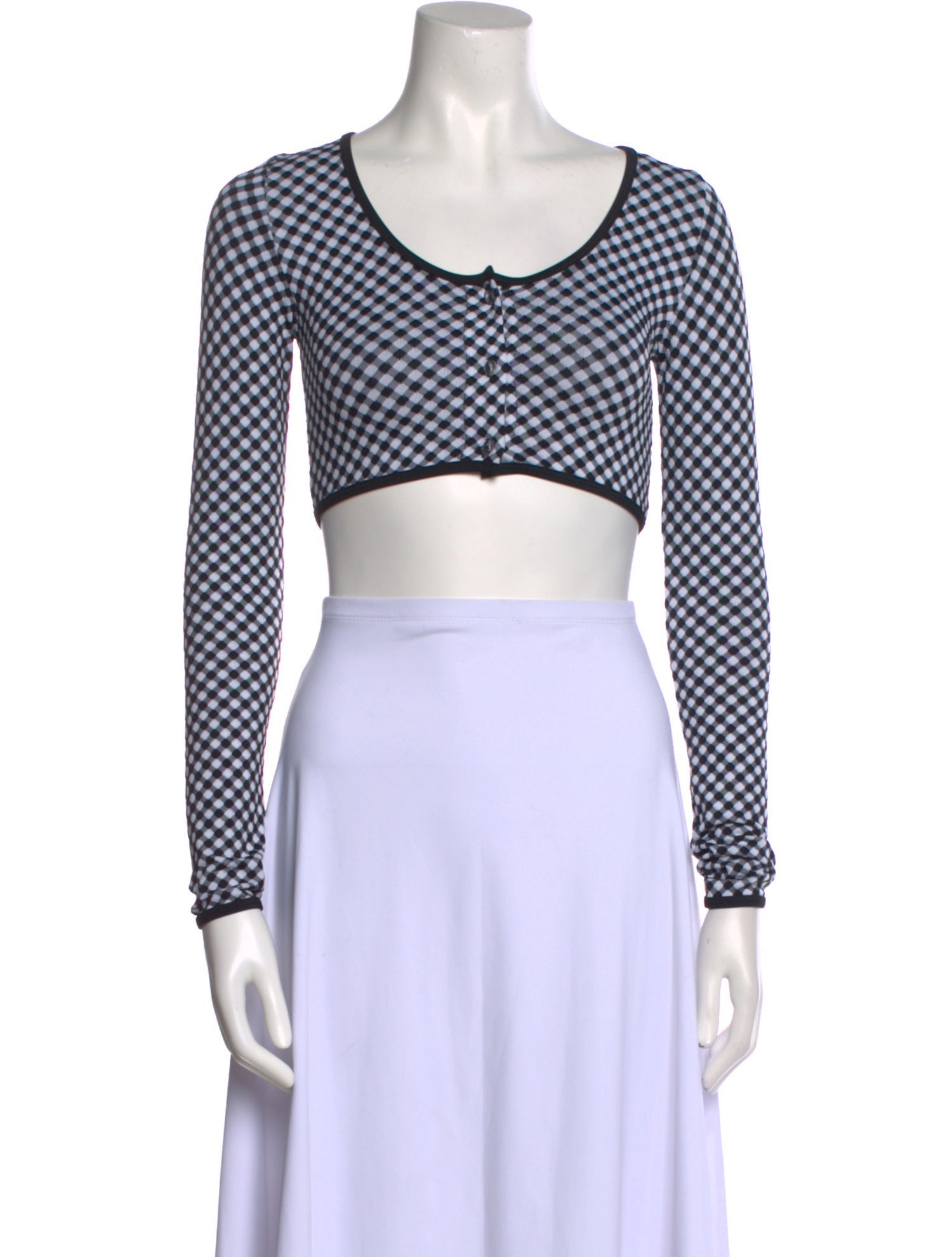 Solid & Striped Plaid Print Scoop Neck Sweater w/ Tags