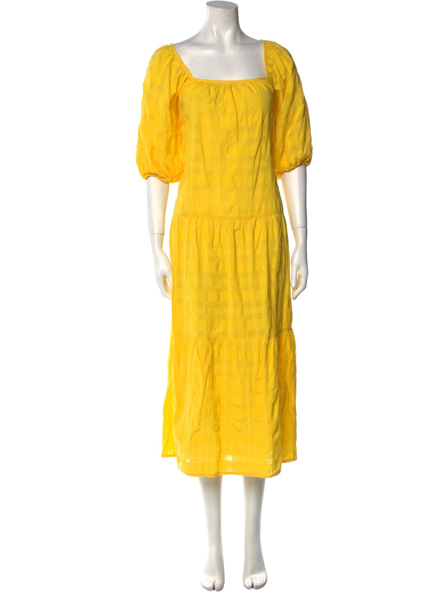 Solid & Striped Square Neckline Long Dress