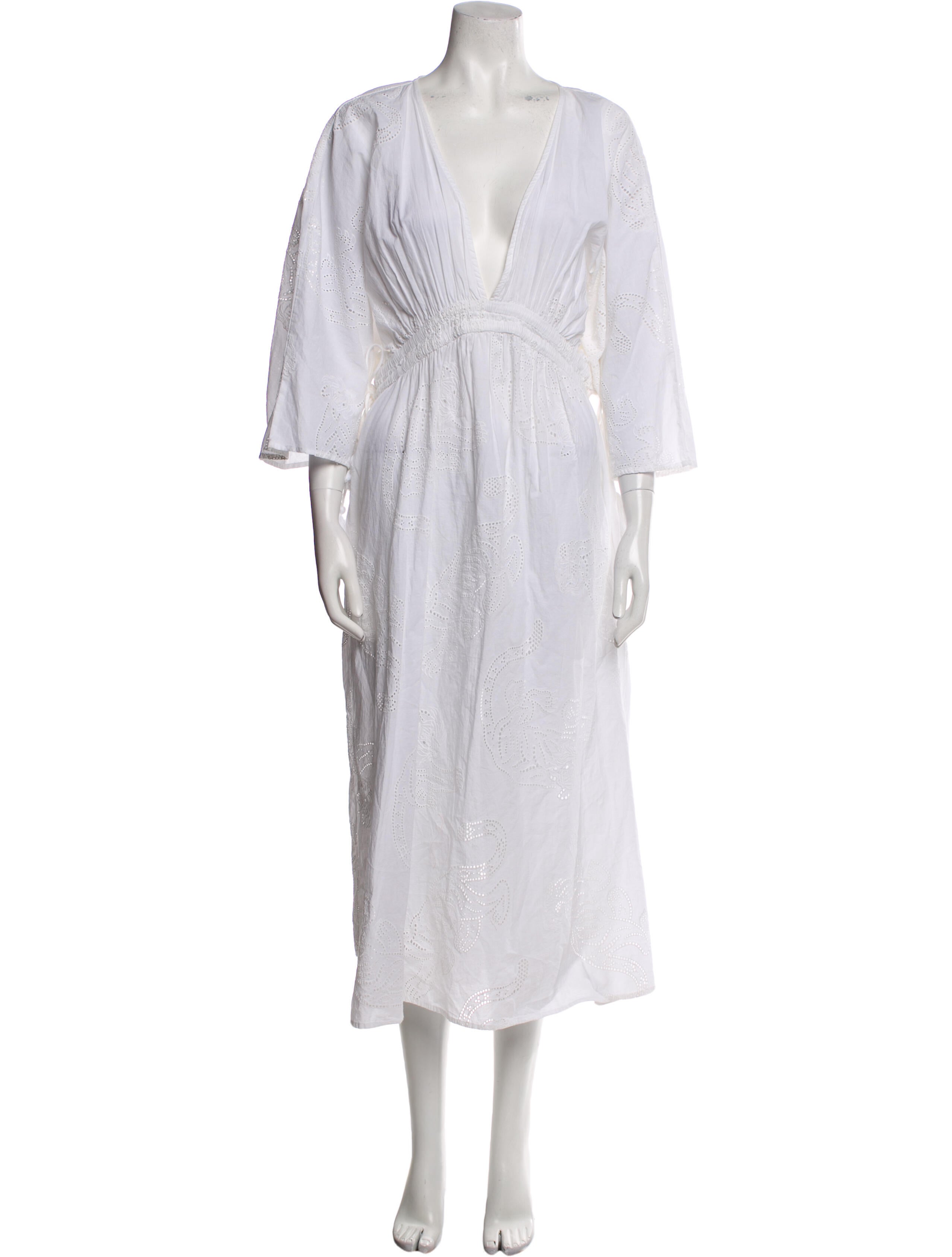 Solid & Striped Plunge Neckline Long Dress