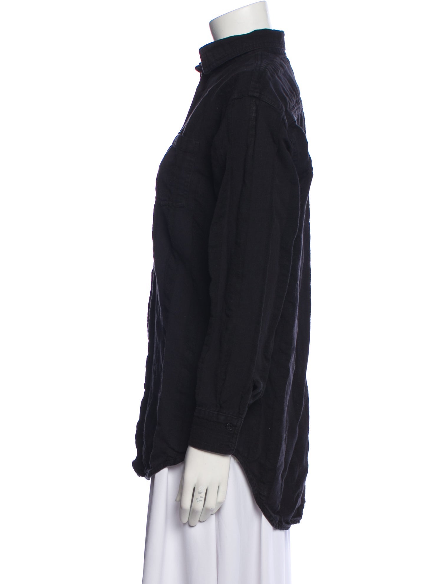 Solid & Striped Long Sleeve Button-Up Top