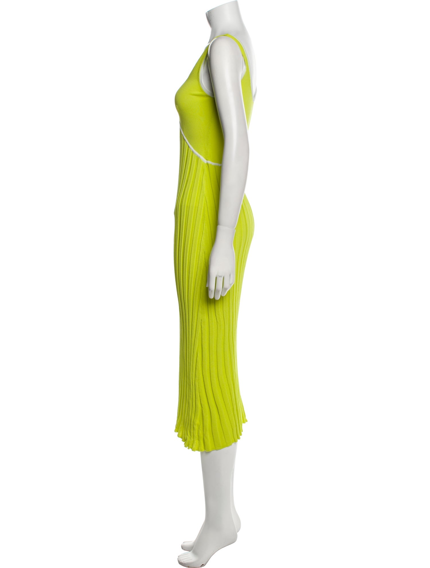 Solid & Striped V-Neck Midi Length Dress