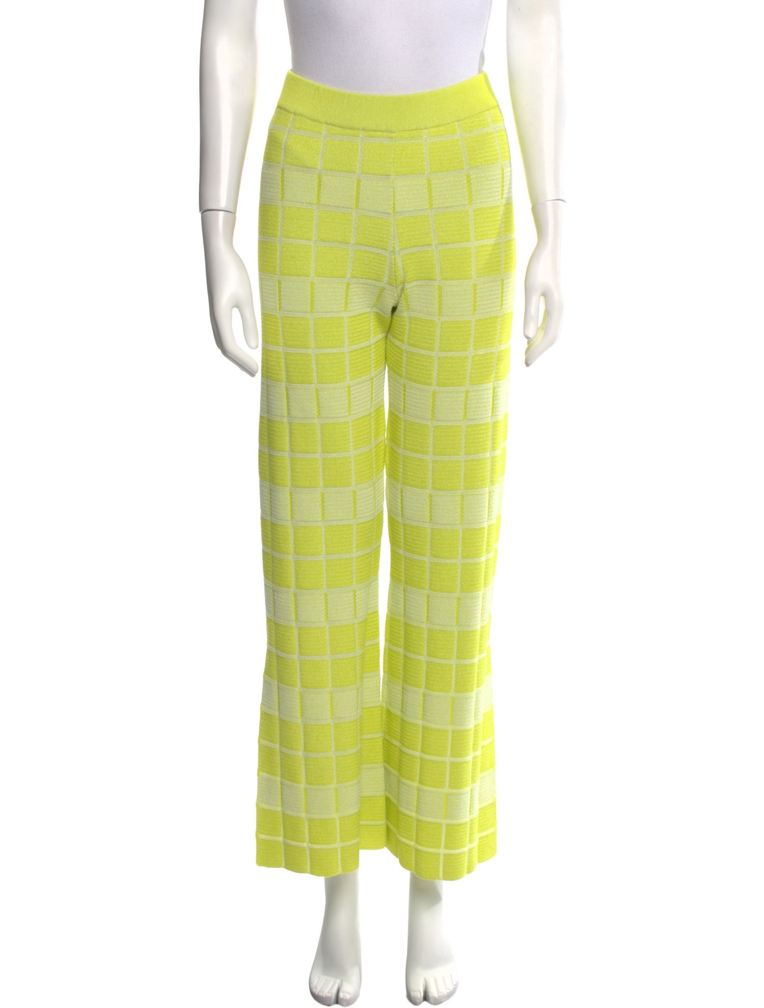 Solid & Striped Plaid Print Wide Leg Pants