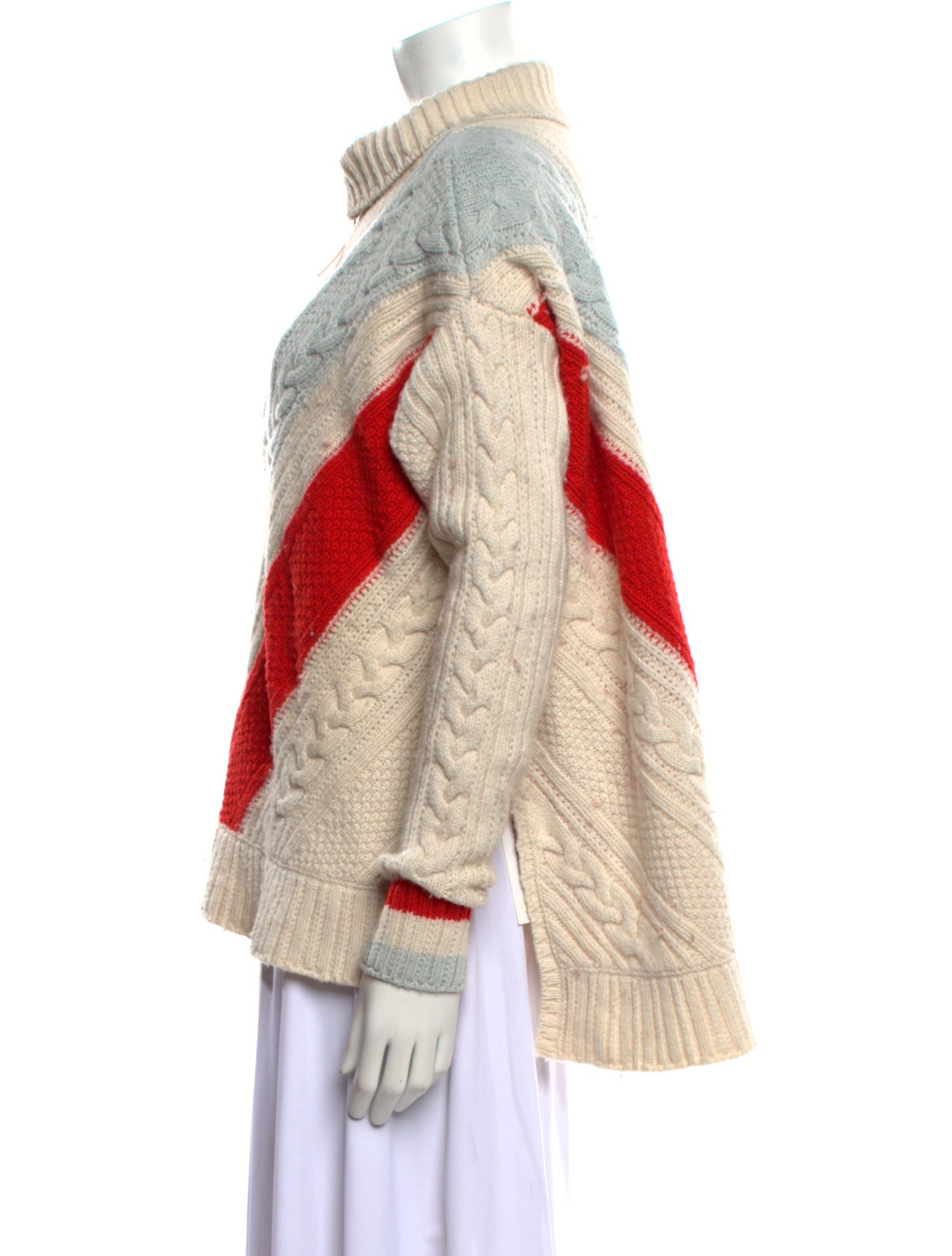 Solid & Striped Wool Colorblock Pattern Sweater