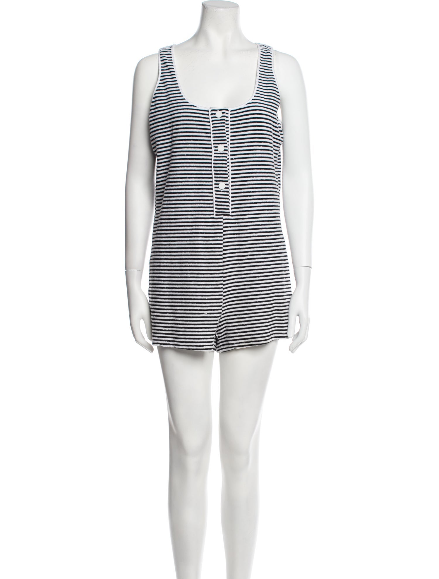 Solid & Striped Striped Scoop Neck Romper