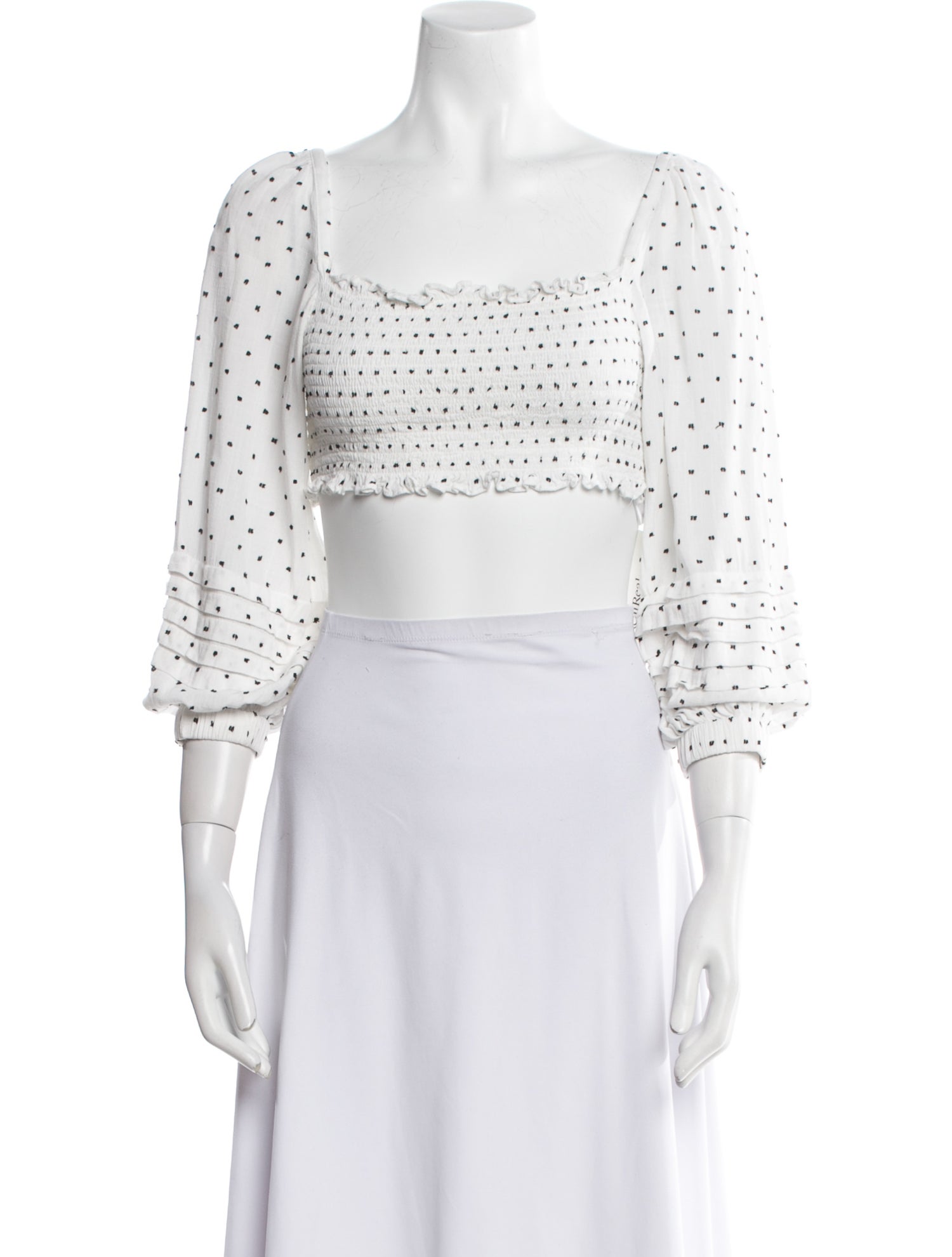 Solid & Striped Printed Square Neckline Crop Top