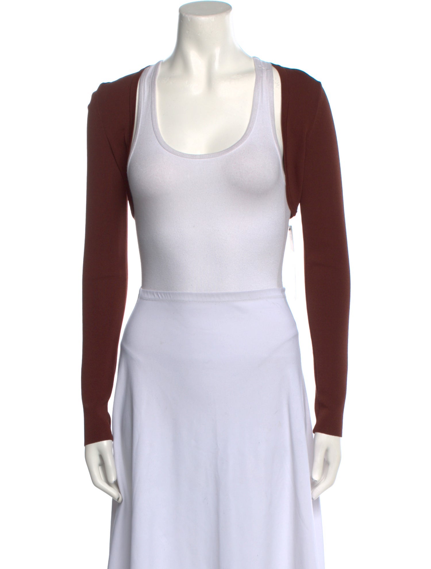 Solid & Striped Scoop Neck Long Sleeve Crop Top w/ Tags