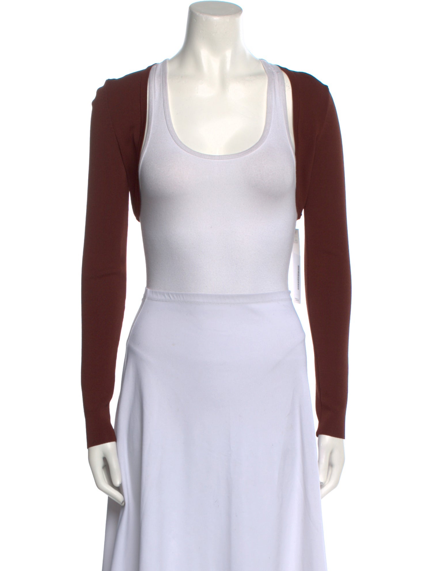 Solid & Striped Scoop Neck Long Sleeve Crop Top w/ Tags