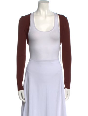 Solid & Striped Tops Scoop Neck Long Sleeve Crop Top S