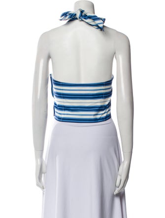 Solid & Striped Striped Plunge Neckline Crop Top