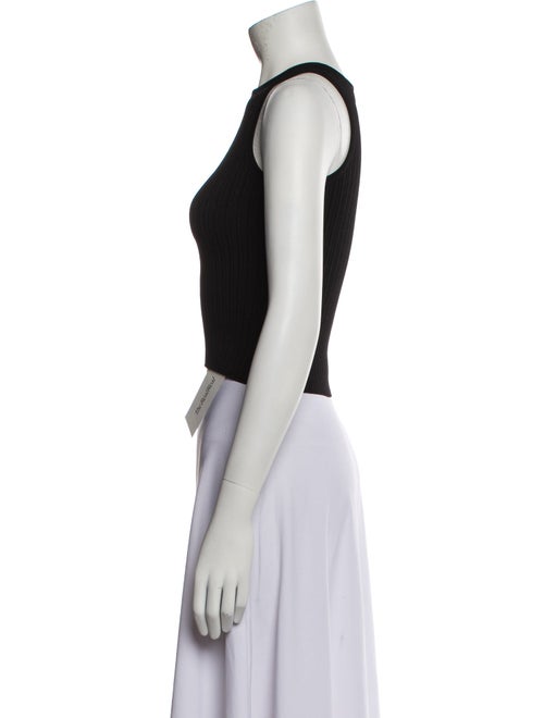 Solid & Striped Crew Neck Sleeveless Crop Top