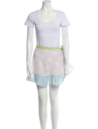 Solid & Striped Plaid Print Ruffle Embellishment Skirt Set