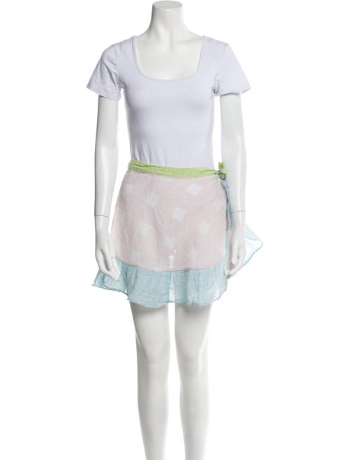 Solid & Striped Plaid Print Ruffle Embellishment Skirt Set