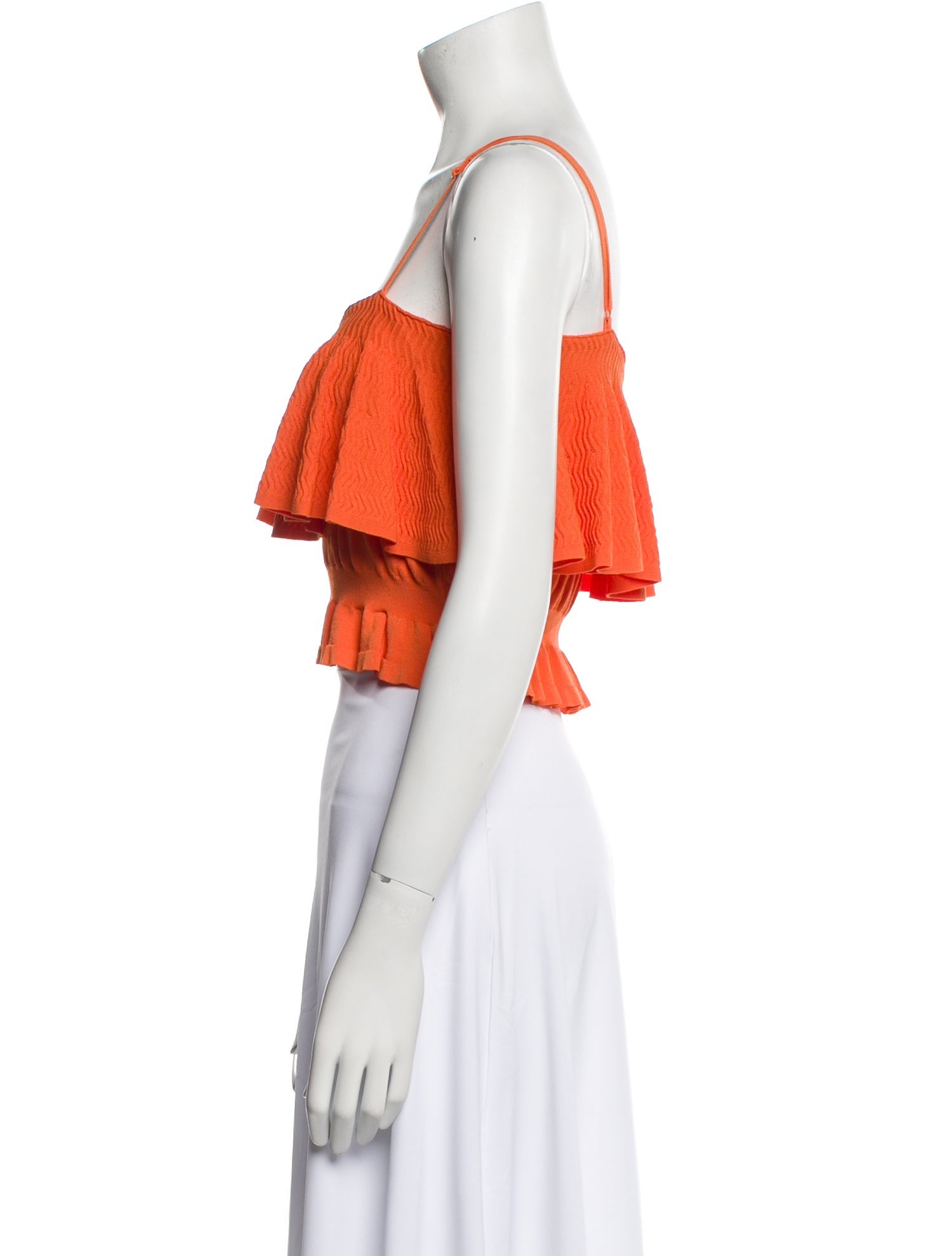 Solid & Striped Square Neckline Sleeveless Crop Top