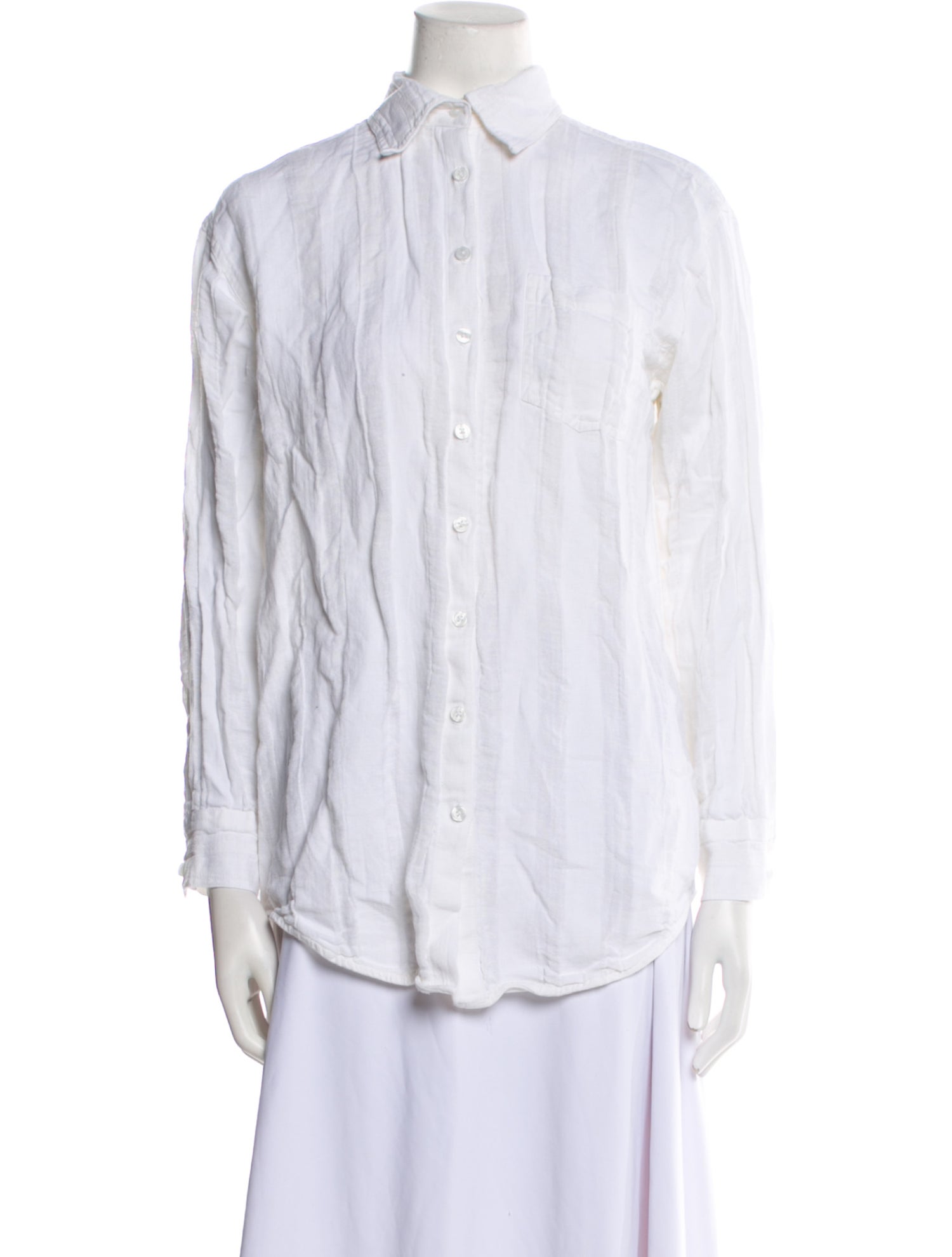 Solid & Striped Long Sleeve Button-Up Top