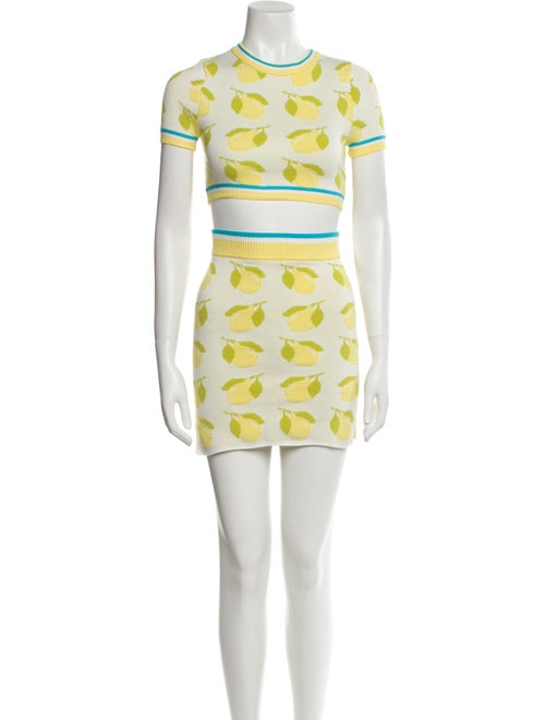 Solid & Striped Printed Skirt Set