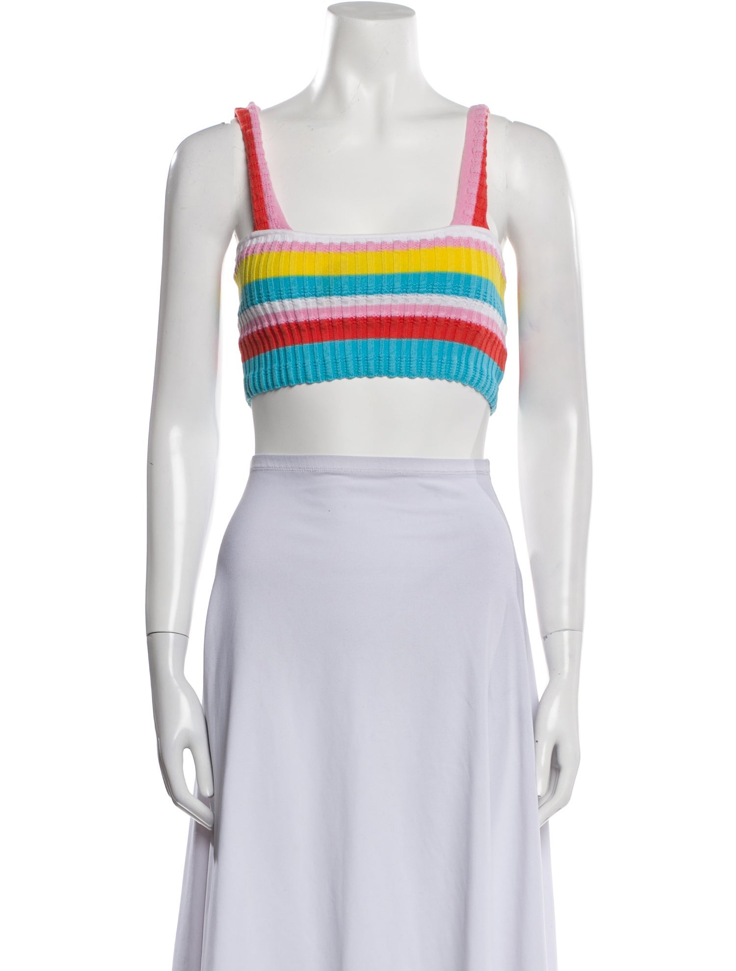 Solid & Striped Striped Square Neckline Crop Top