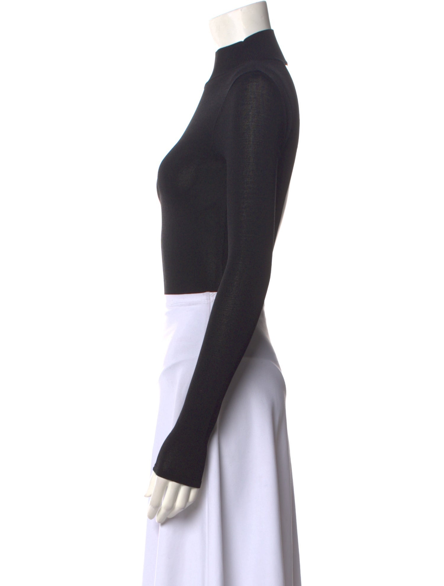 Solid & Striped Mock Neck Long Sleeve Crop Top w/ Tags