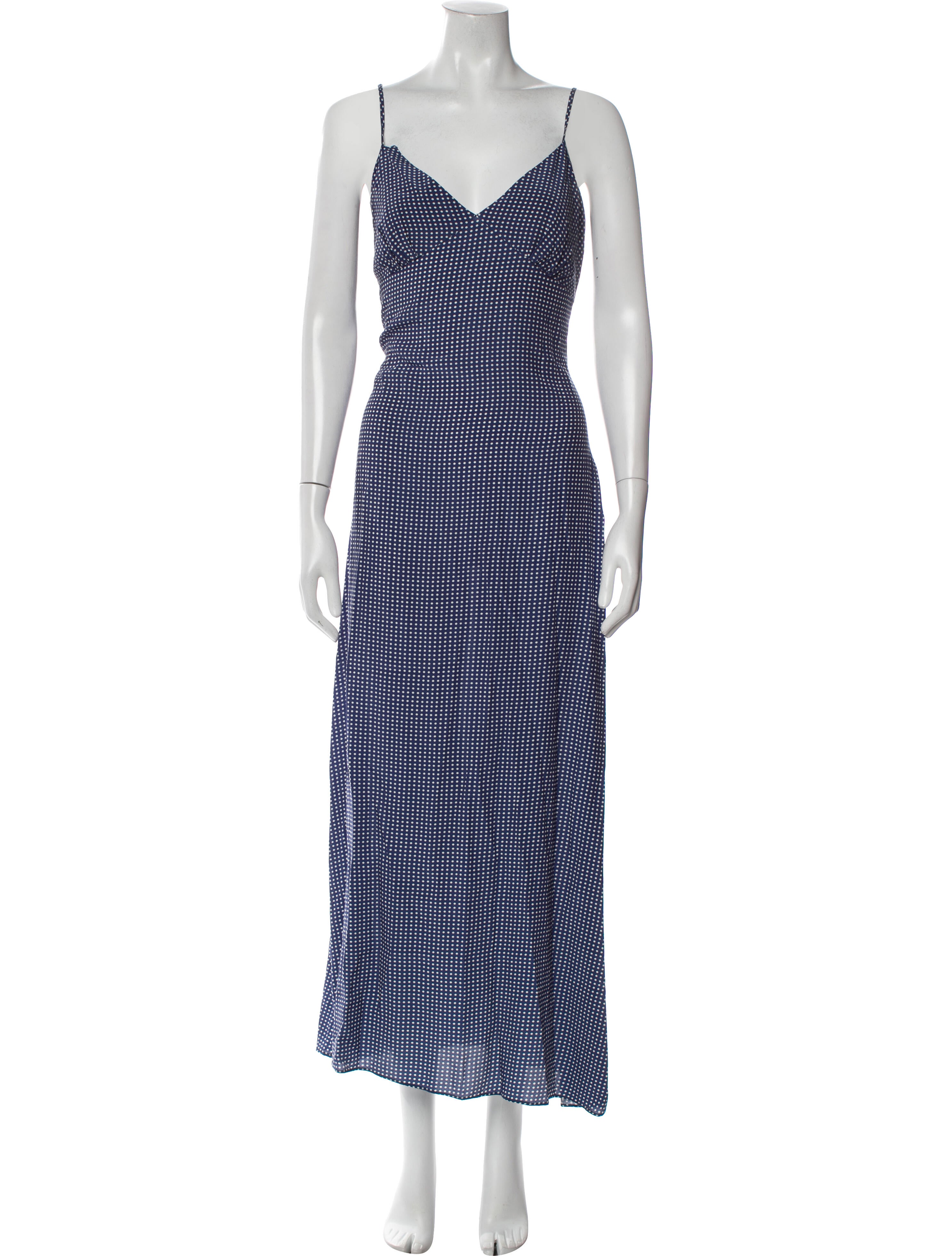 Solid & Striped Polka Dot Print Long Dress