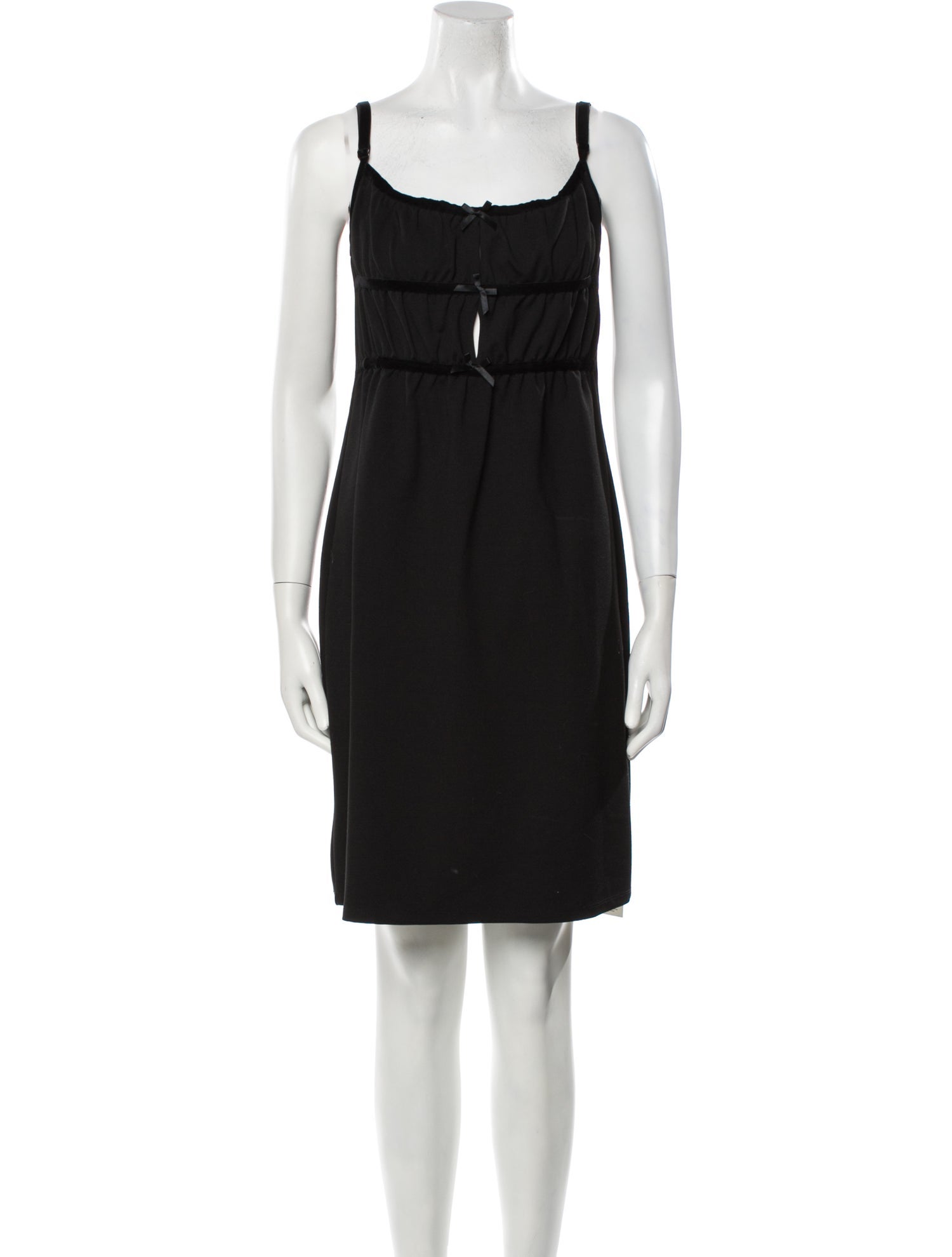 Solid & Striped Square Neckline Knee-Length Dress