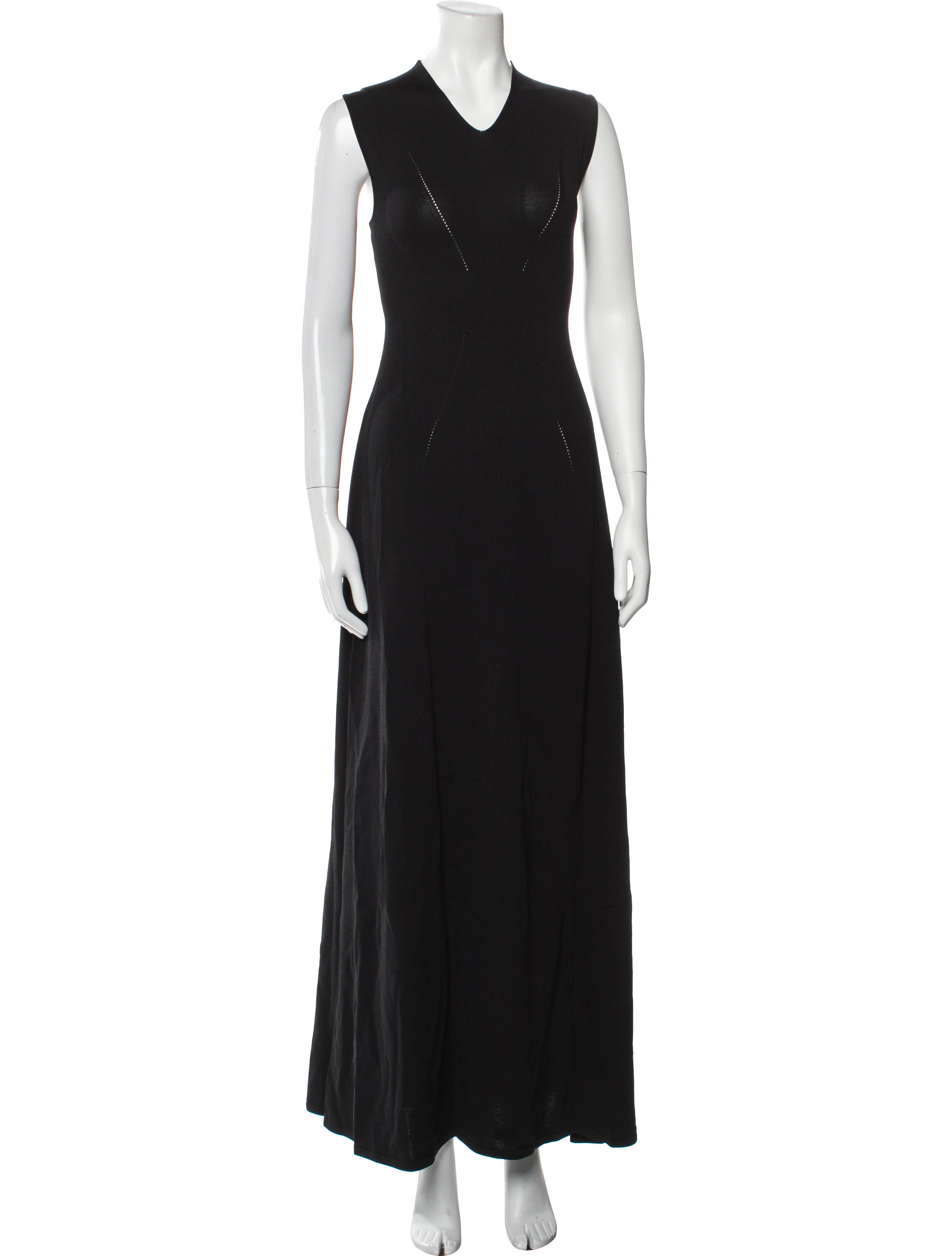 Solid & Striped V-Neck Long Dress w/ Tags