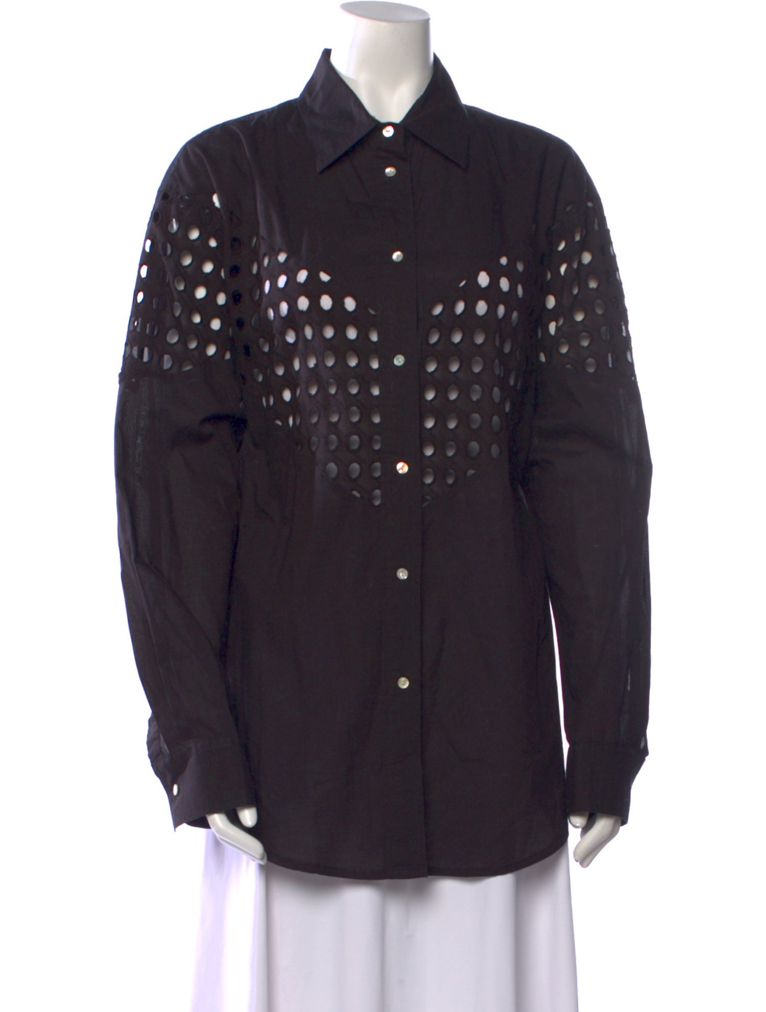 Solid & Striped Long Sleeve Button-Up Top