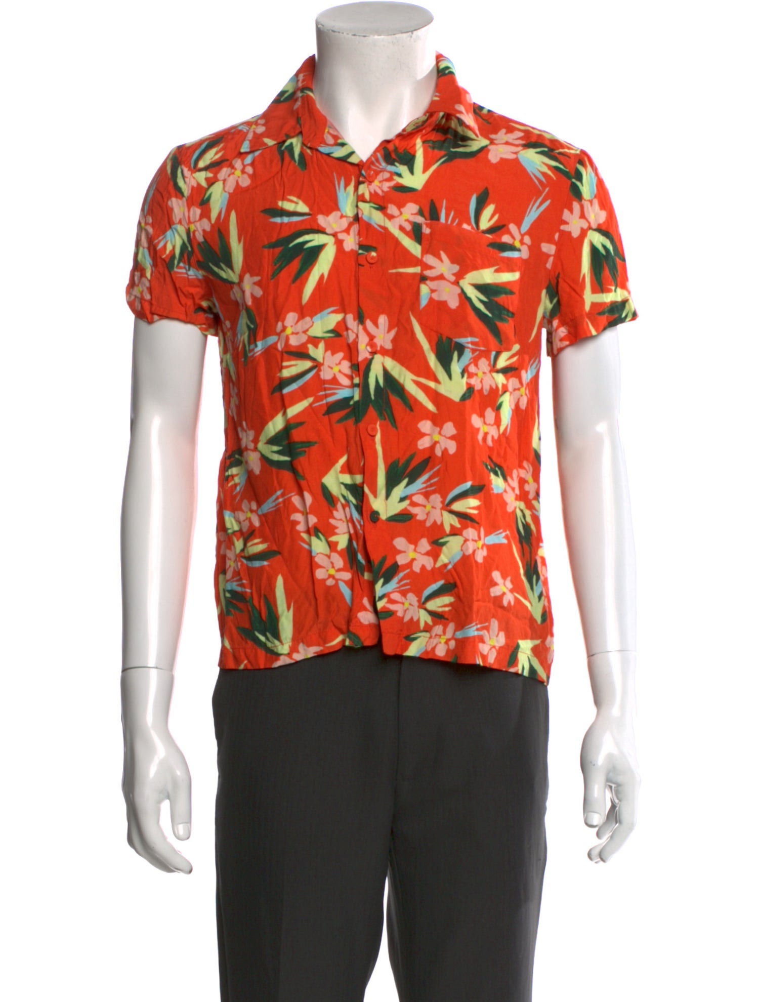 Solid & Striped Floral Print Short Sleeve Shirt