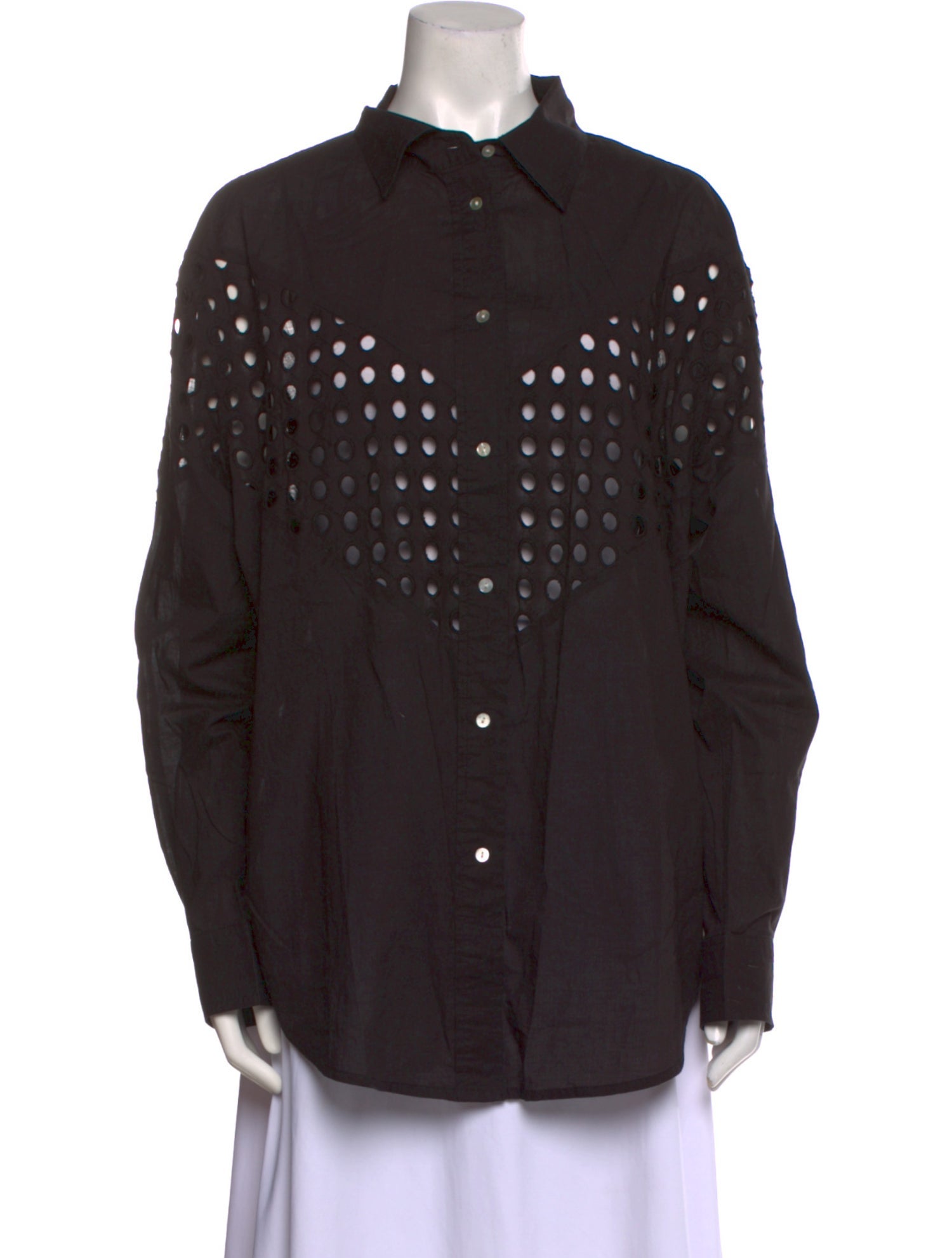 Solid & Striped Long Sleeve Button-Up Top