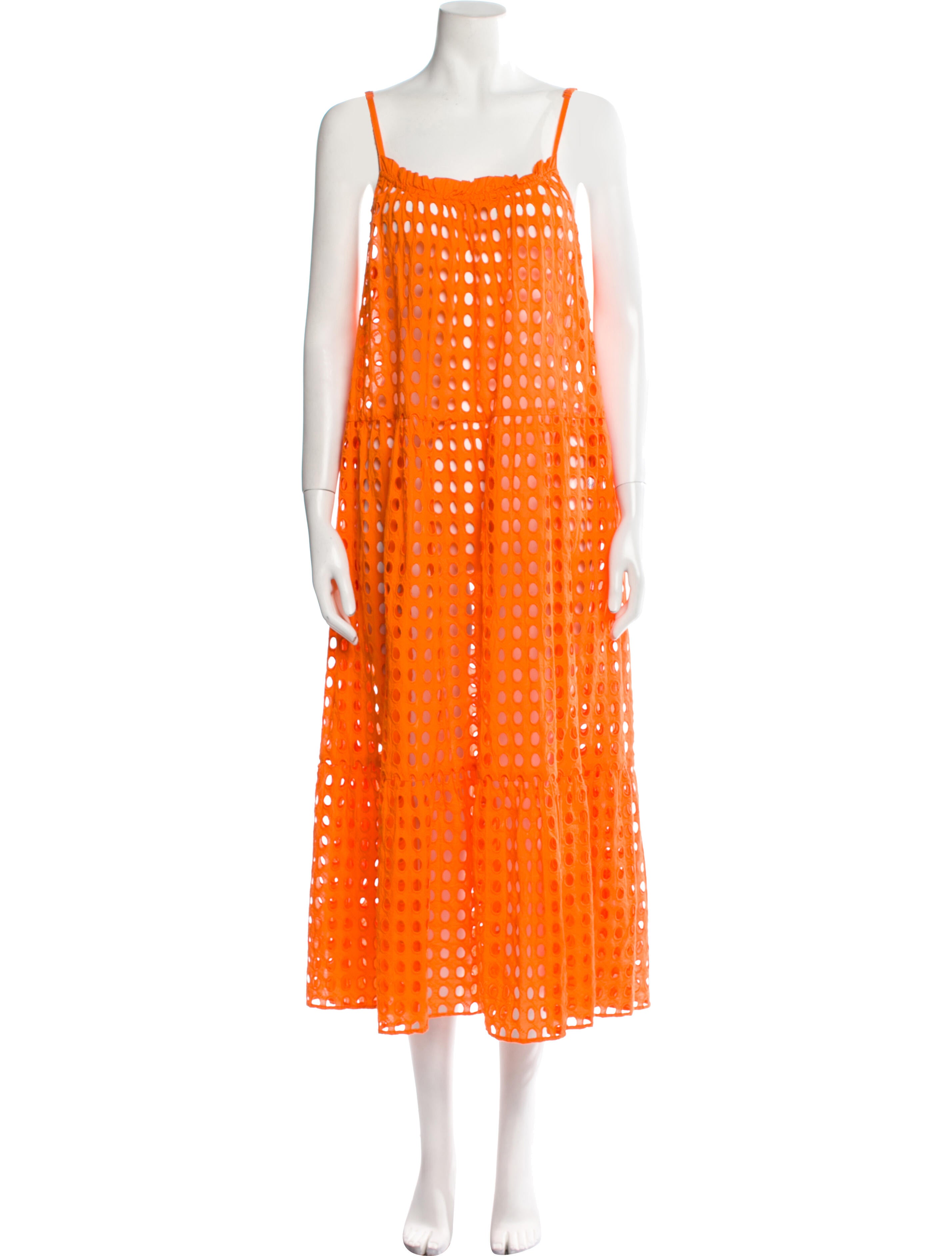 Solid & Striped Square Neckline Long Dress