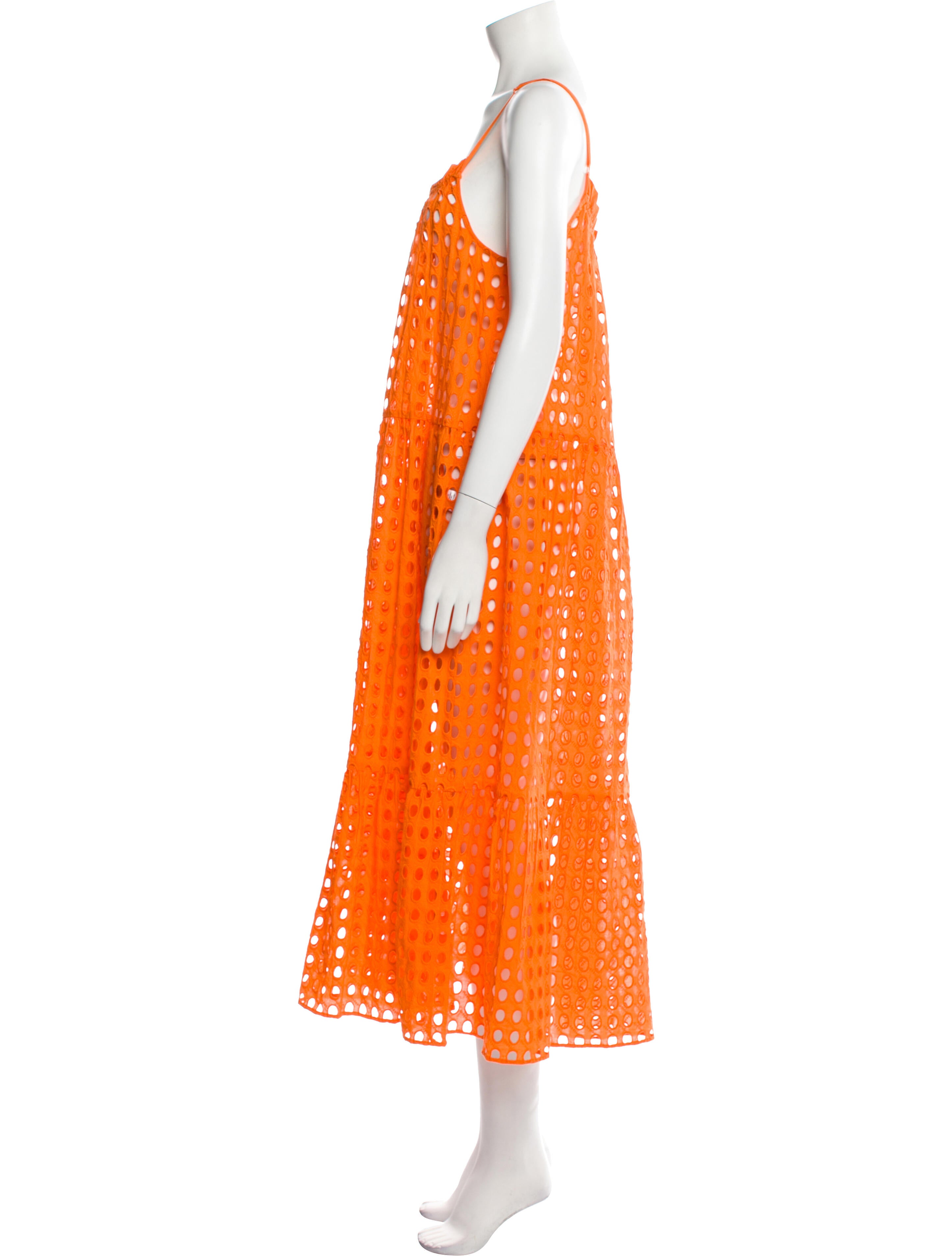 Solid & Striped Square Neckline Long Dress