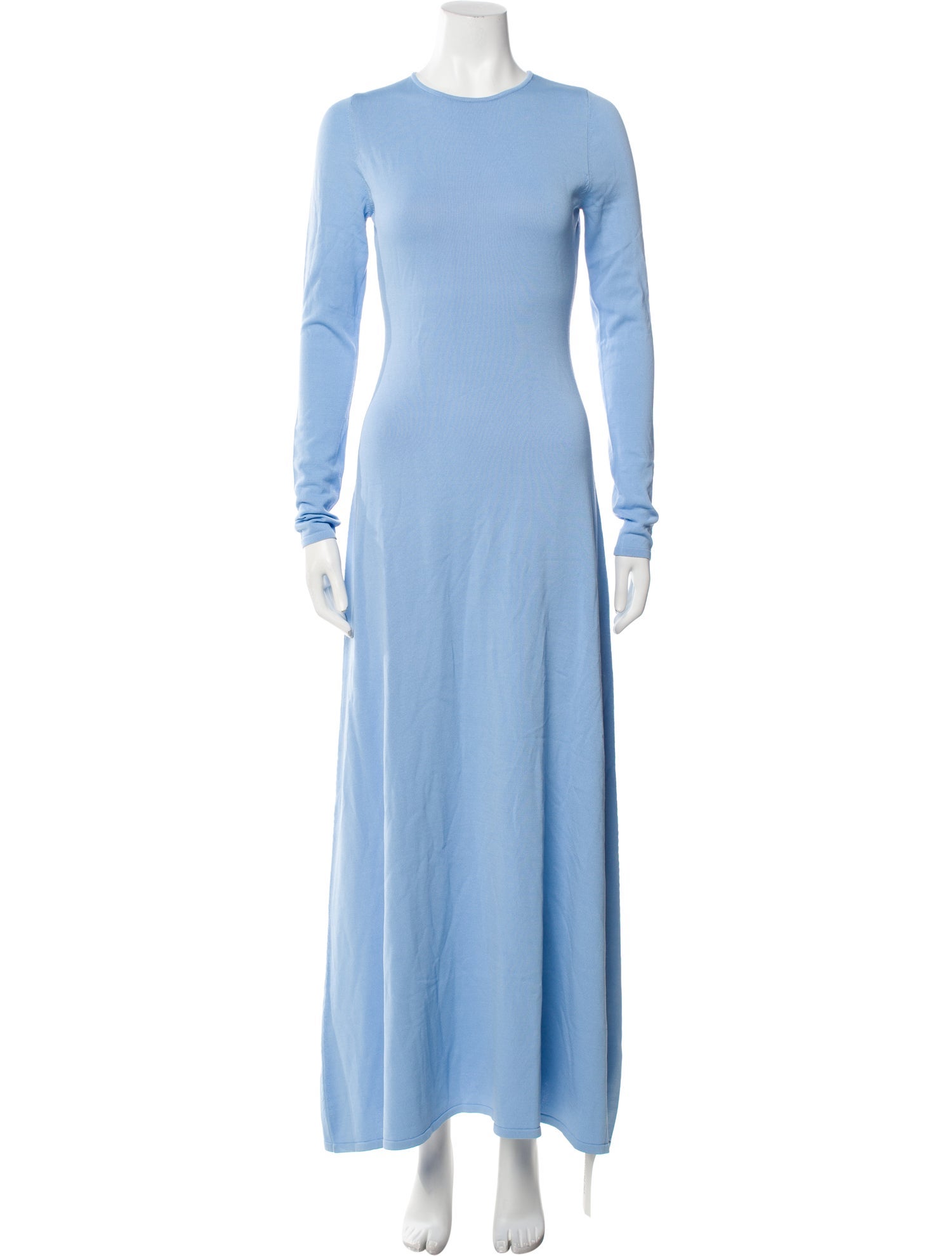 Solid & Striped Crew Neck Long Dress