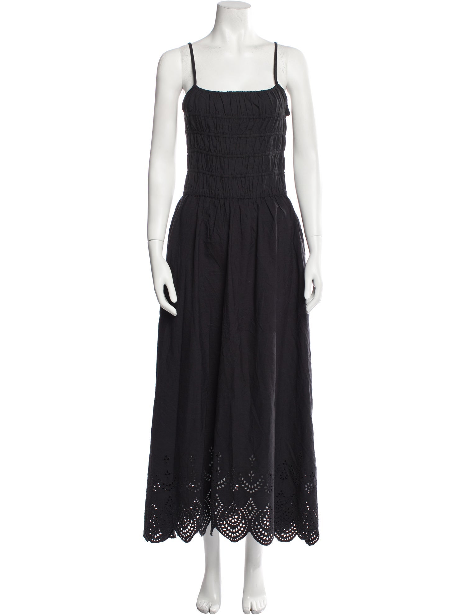 Solid & Striped Square Neckline Long Dress