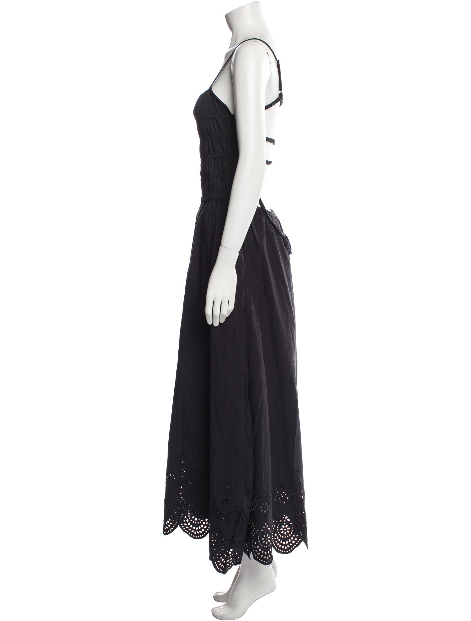 Solid & Striped Square Neckline Long Dress