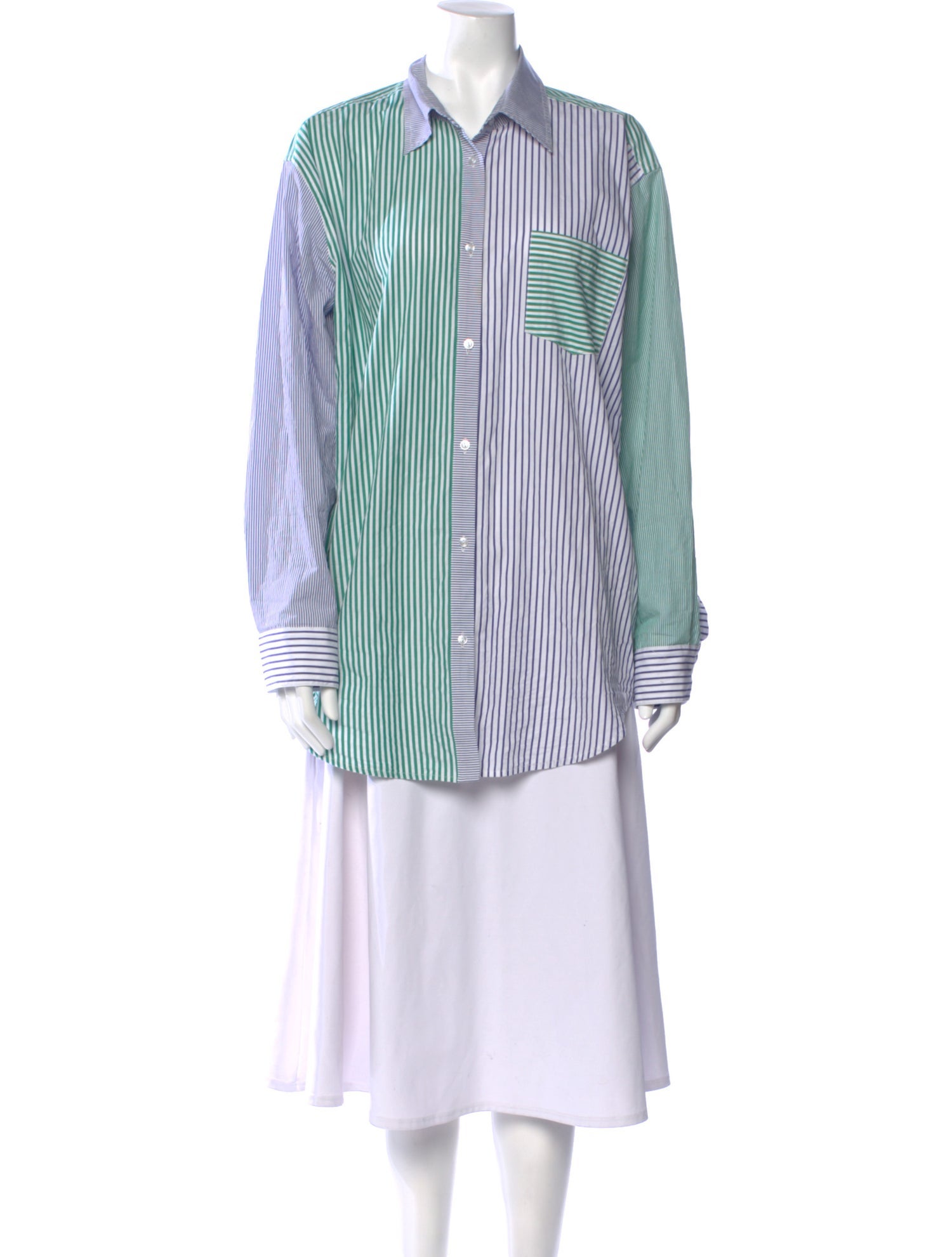 Solid & Striped Striped Long Sleeve Button-Up Top