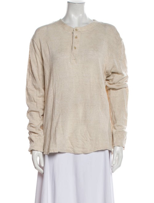 Solid & Striped Linen Crew Neck Sweater