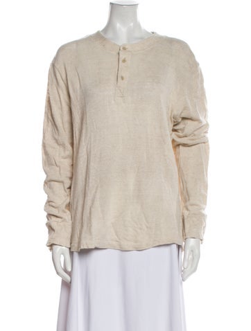 Solid & Striped Knitwear Linen Crew Neck Sweater L